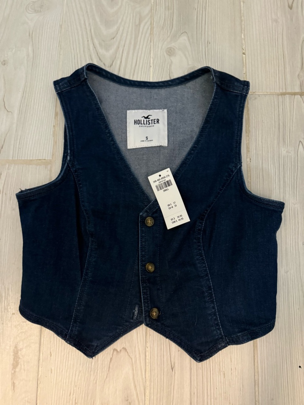 Hollister Indigo Denim Button Vest